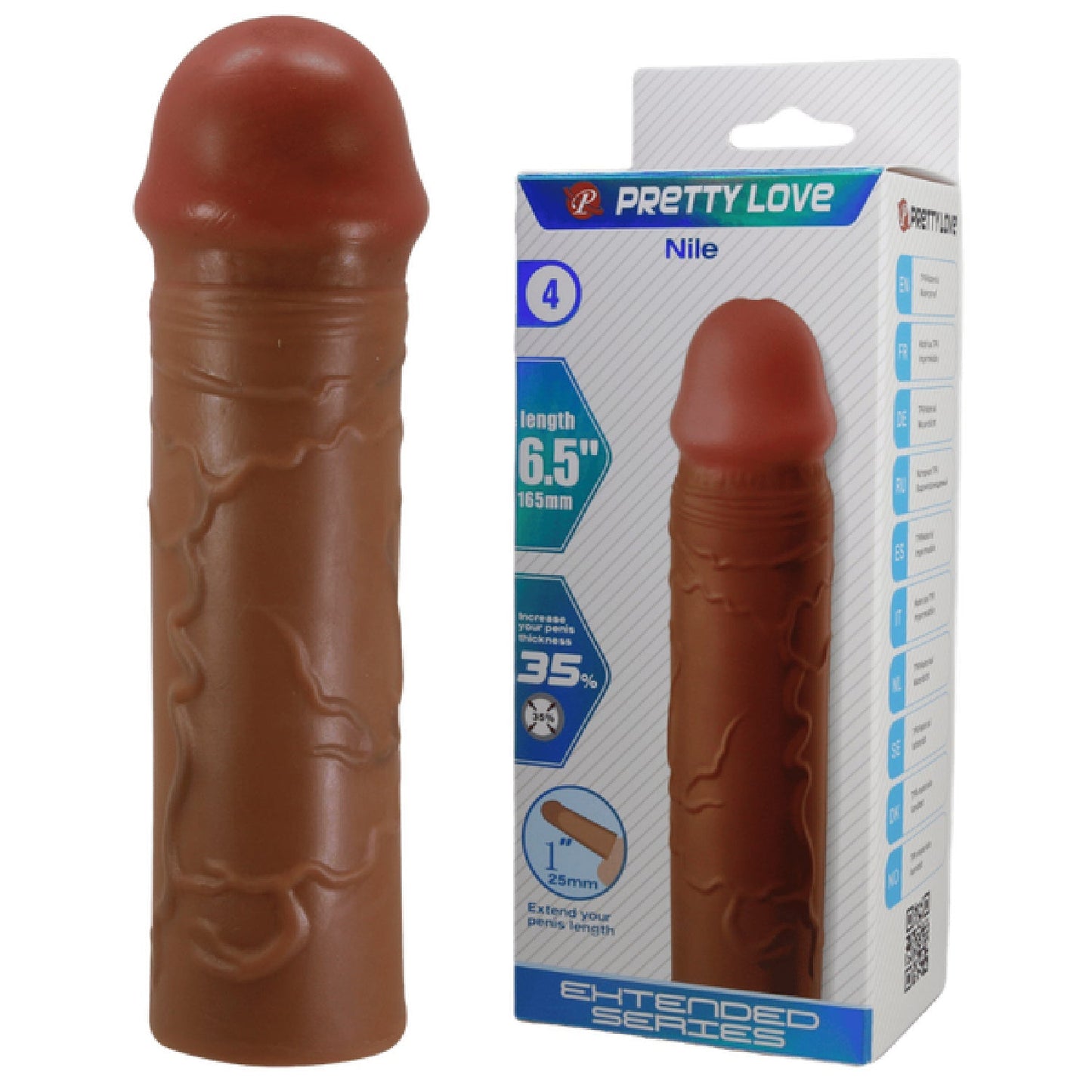 Nile 6.5 Inch Penis Sleeve – Realistic Erection-Extending Sleeve for Added Length and Girth