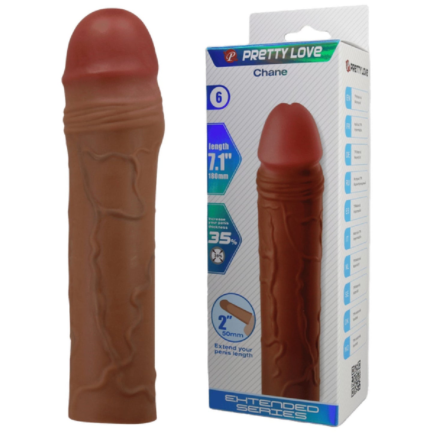 Chane 7.1 Inch Penis Extender Sleeve – Ultra Realistic Textured Sleeve
