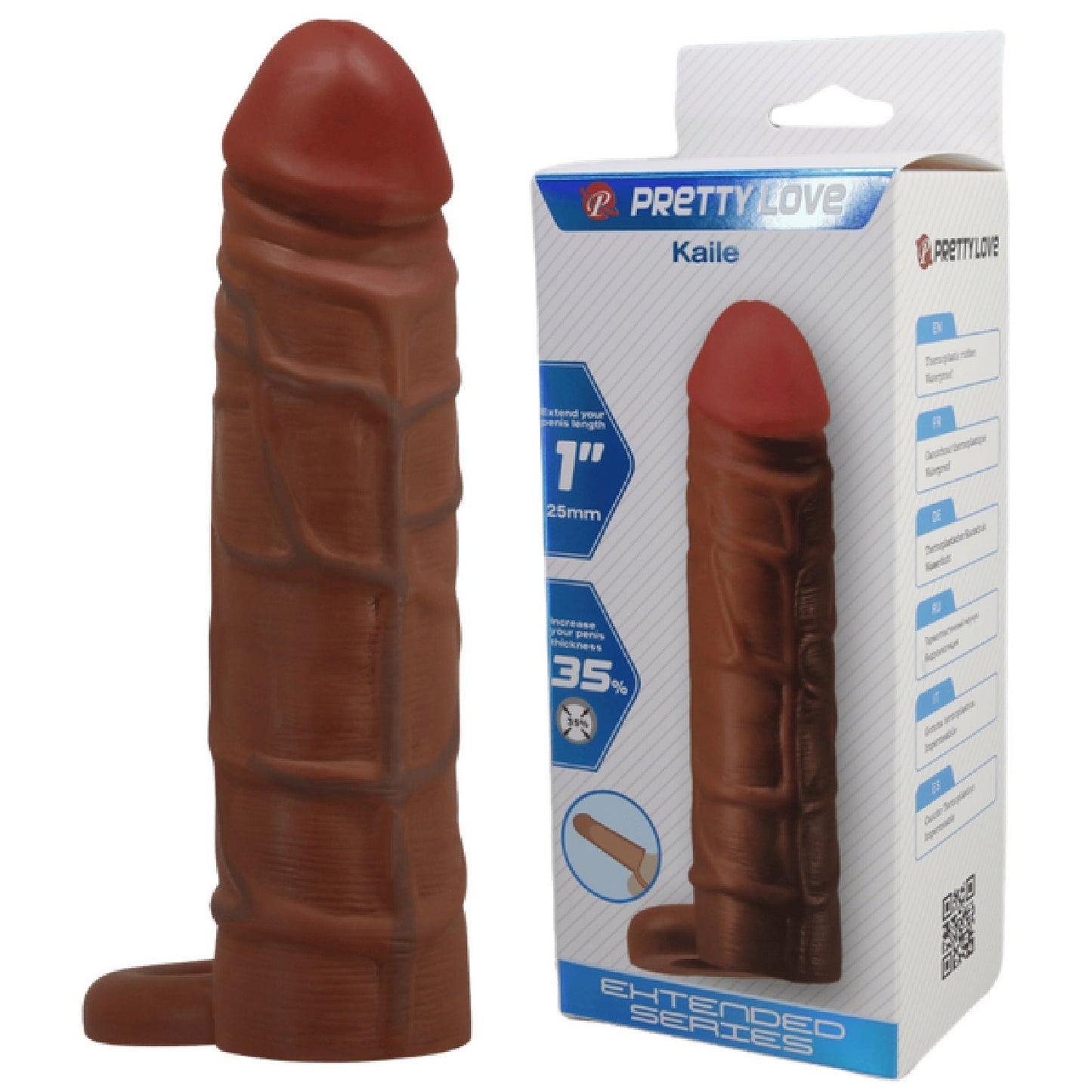 Kaile 7 Inch Stretchy Shaft Cock Sleeve With Ball Ring Penis Sheath