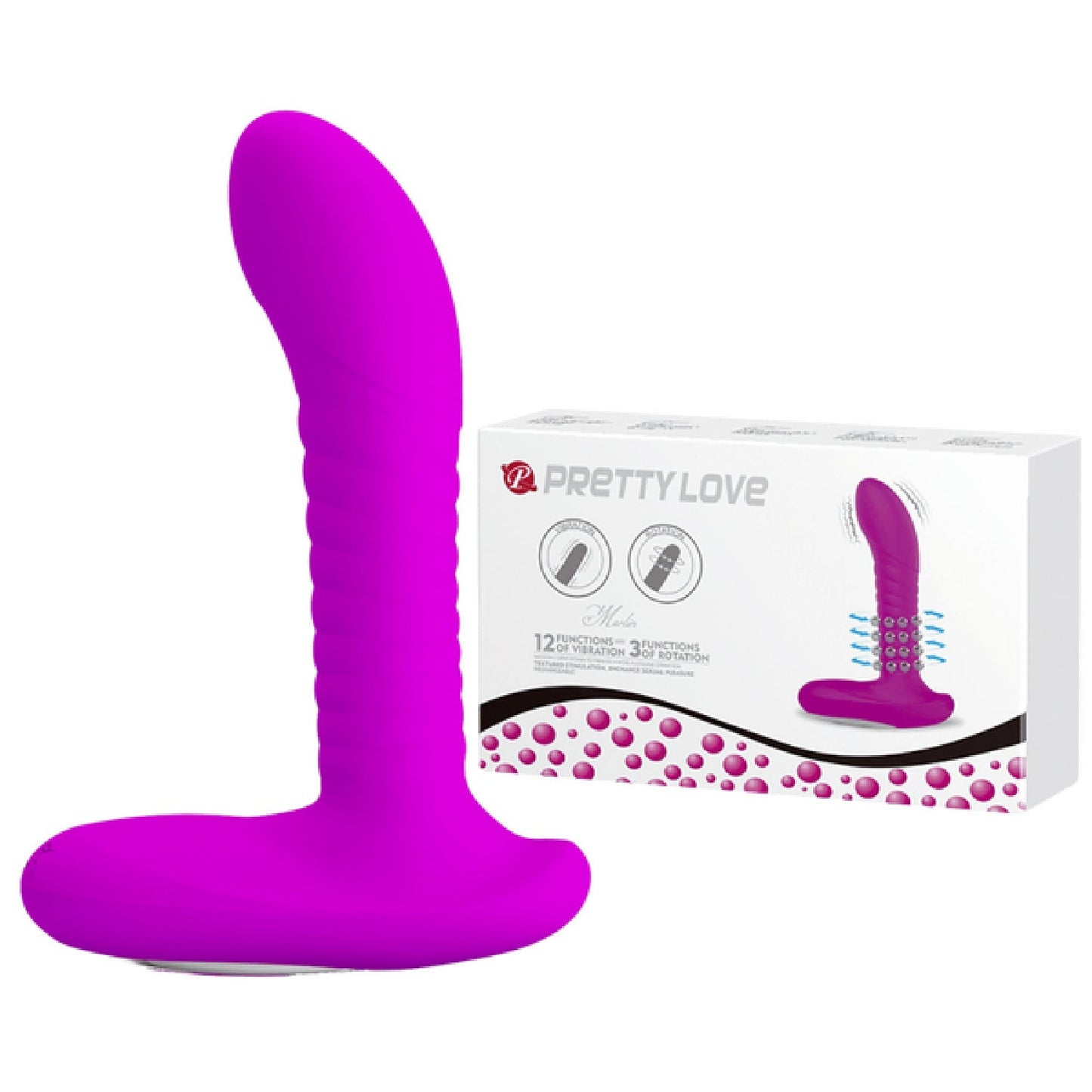 Rechargeable Merlin – Silicone Vibrator with 12 Vibration and 3 Rotation Functions