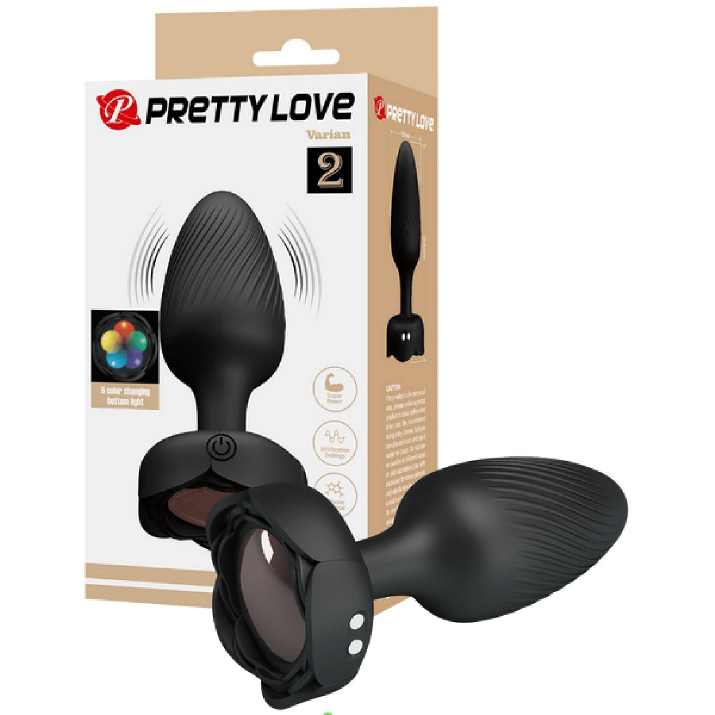 Varian Light-Up Rechargeable Butt Plug – LED Flashing Silicone Butt Plug