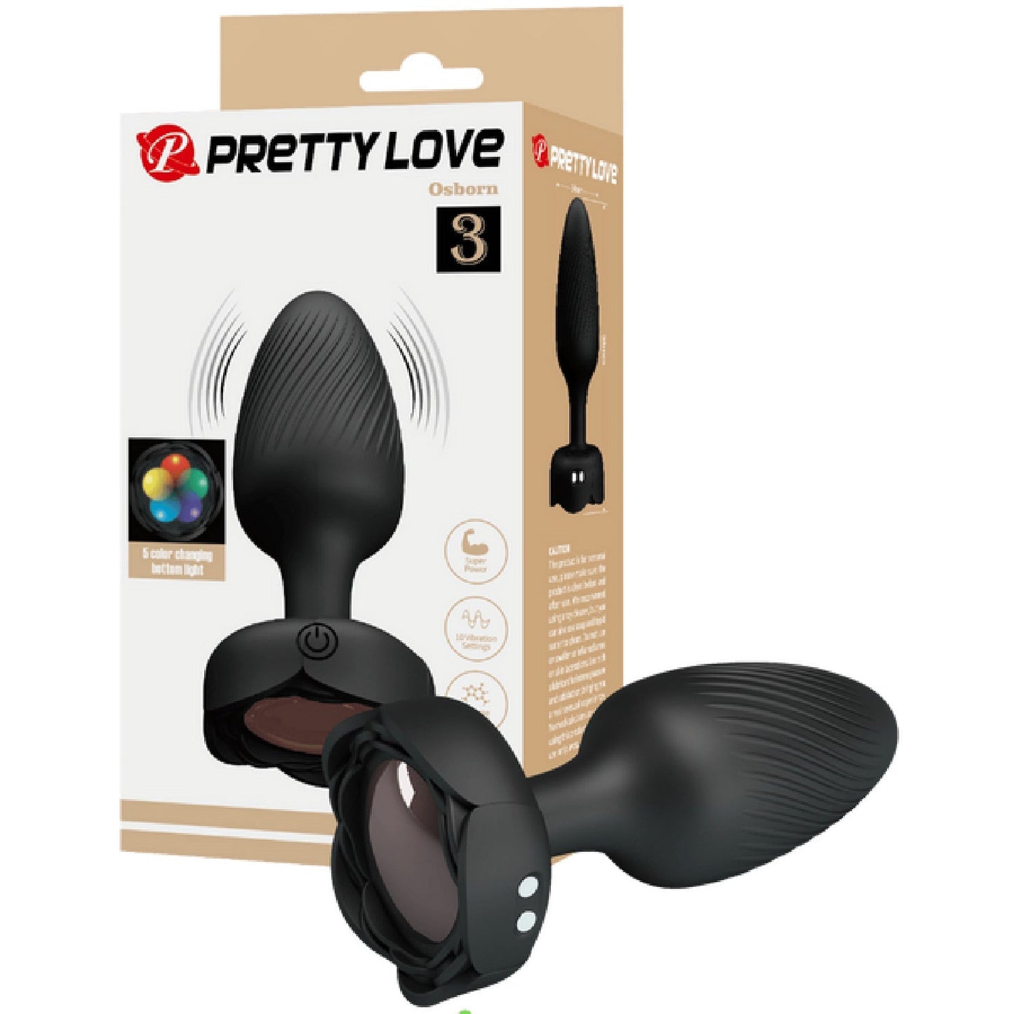 Varian Light-Up Rechargeable Butt Plug – LED Flashing Silicone Butt Plug
