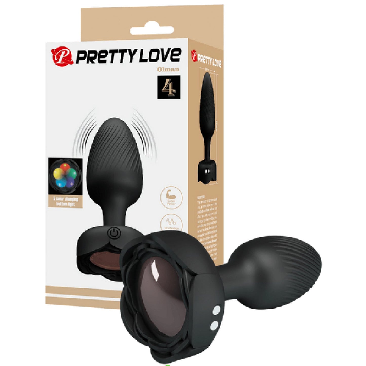 Varian Light-Up Rechargeable Butt Plug – LED Flashing Silicone Butt Plug