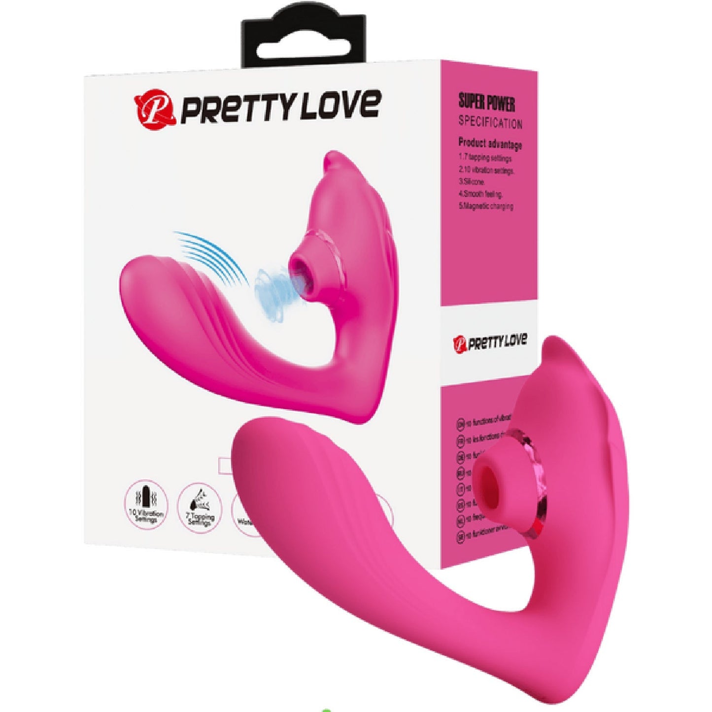 PrettyLove Nemo – Waterproof, Rechargeable With 10 Vibration And 7 Tapping Settings Clitoral Stimulator