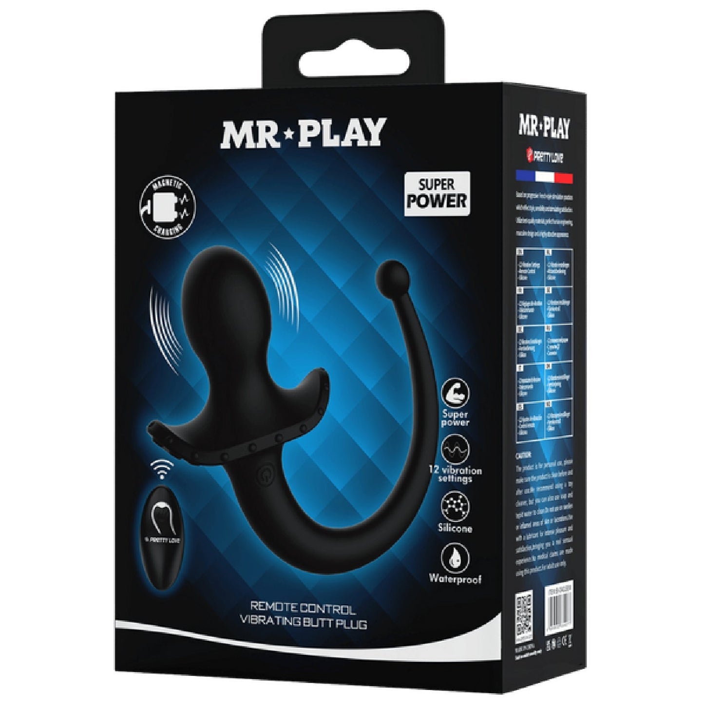 Remote Control Vibrating Butt Plug Tail (Black) – App-Compatible Wearable Vibrator with 12 Modes
