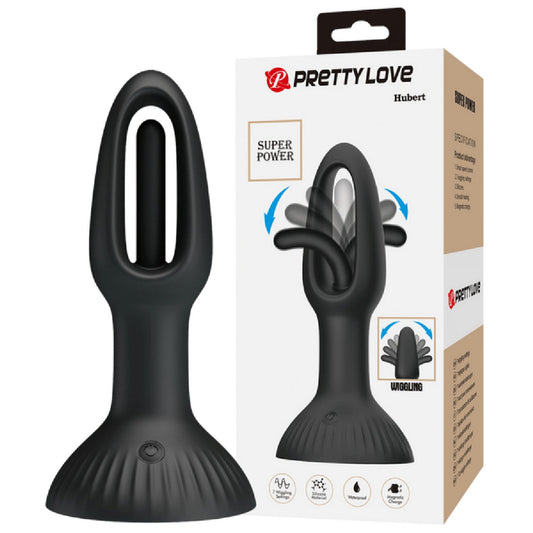 Hubert Vibrating Wiggling Butt Plug – Silicone Anal Probe with Seven Settings