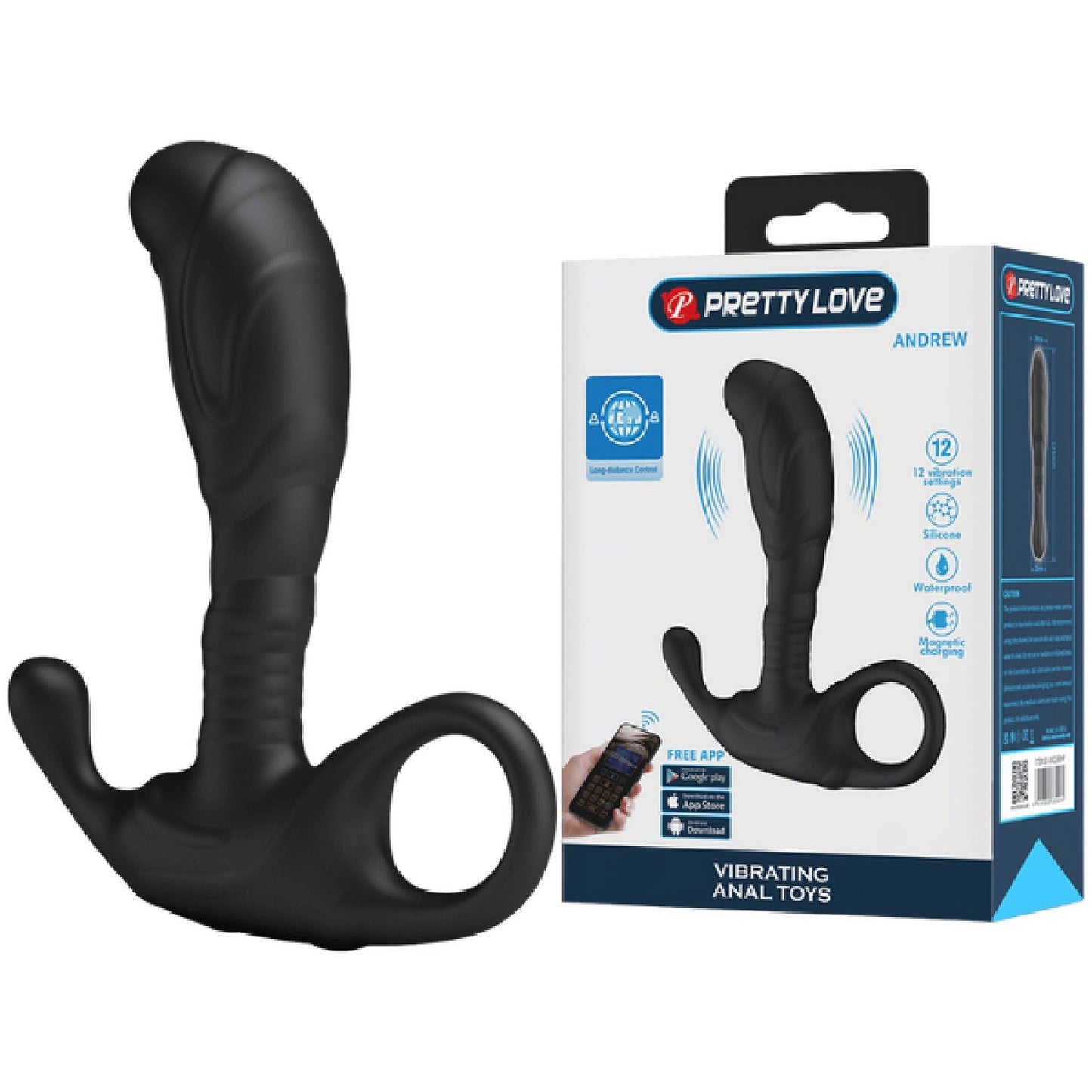 Andrew Prostate Probe – App-Controlled, 12-Mode, Wearable With Retrieval Tail Prostate Vibrator
