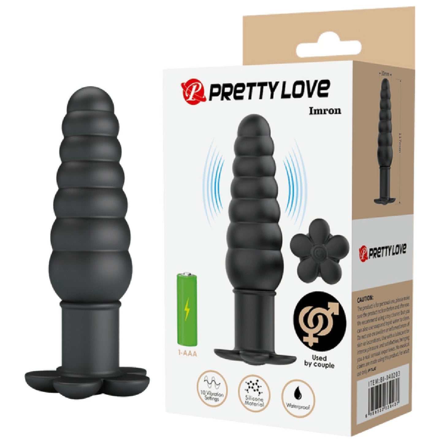 Imron Silicone Butt Plug – Smooth Skin Safe Anal Toy with 10 Vibration Settings