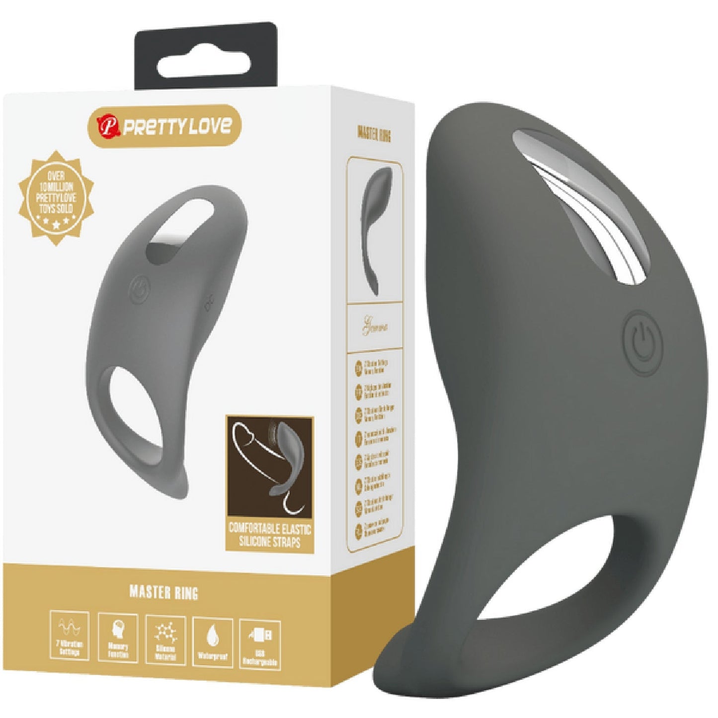 Gemma Rechargeable Silicone Cock Ring – Stretchable Smooth Cock Ring