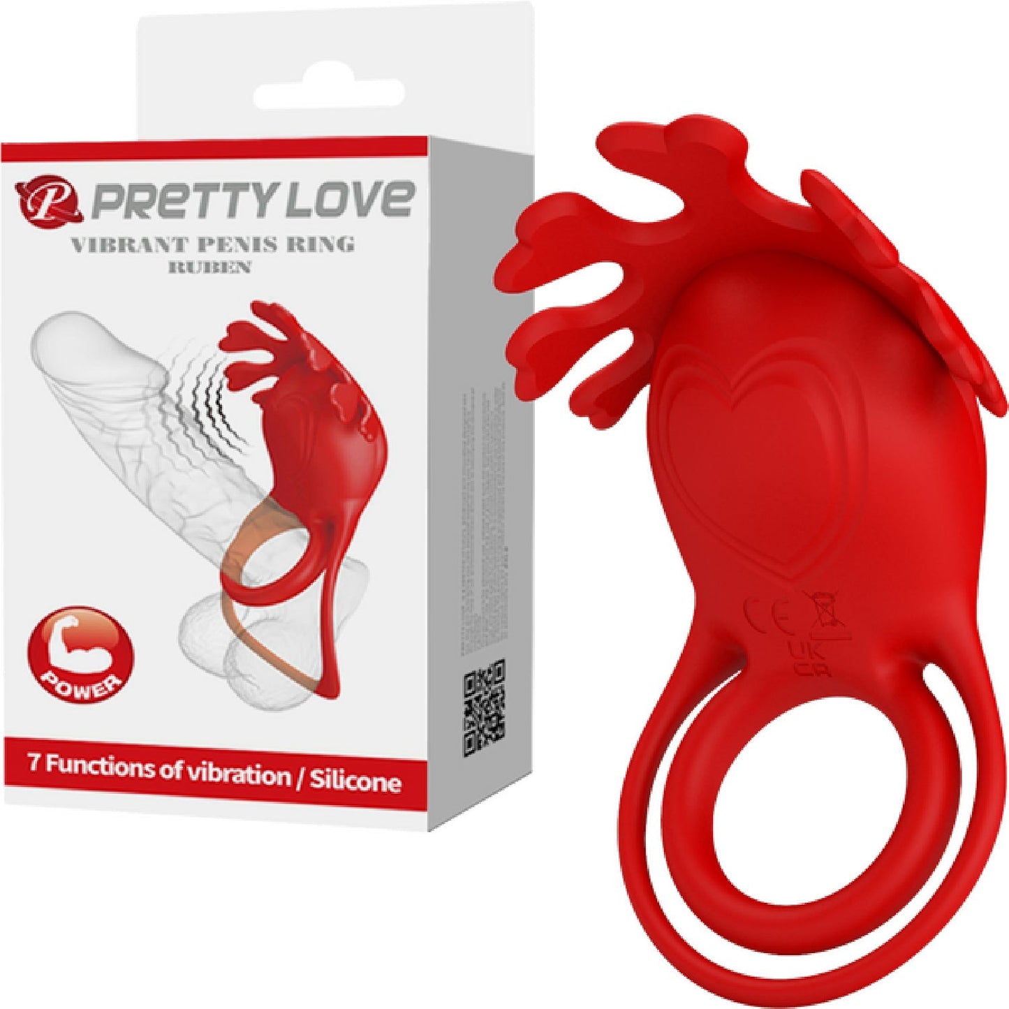 Pretty Love Ruben – Rechargeable 7 Function Vibrating Cock Ring