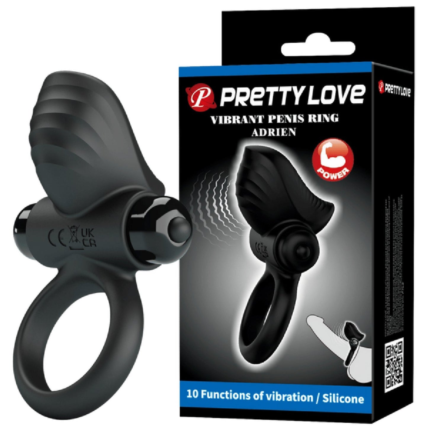 Adrien Vibrating Cock Ring – Silicone 10 Mode Powerful Vibrator Cock Ring