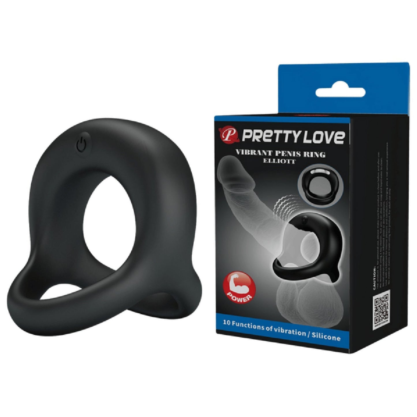 Vibrant Elliott Silicone Penis Ring With Ball Strap – Comfortable Stretchy Cock and Ball Ring
