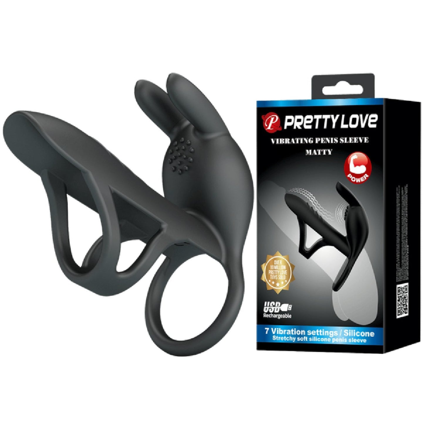 Matty Vibrating Penis Sleeve and Clitoral Stimulator – Silicone Sleeve and Stimulator Set