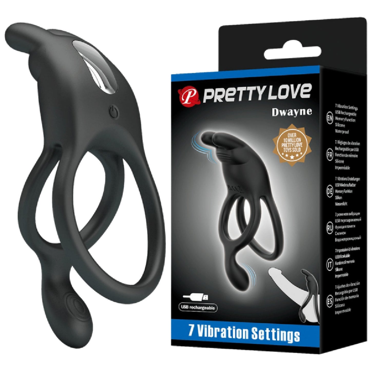 Seth Rechargeable Silicone Vibrating Cock Ring – Powerful Vibrations for Clit and Cock Stimulation