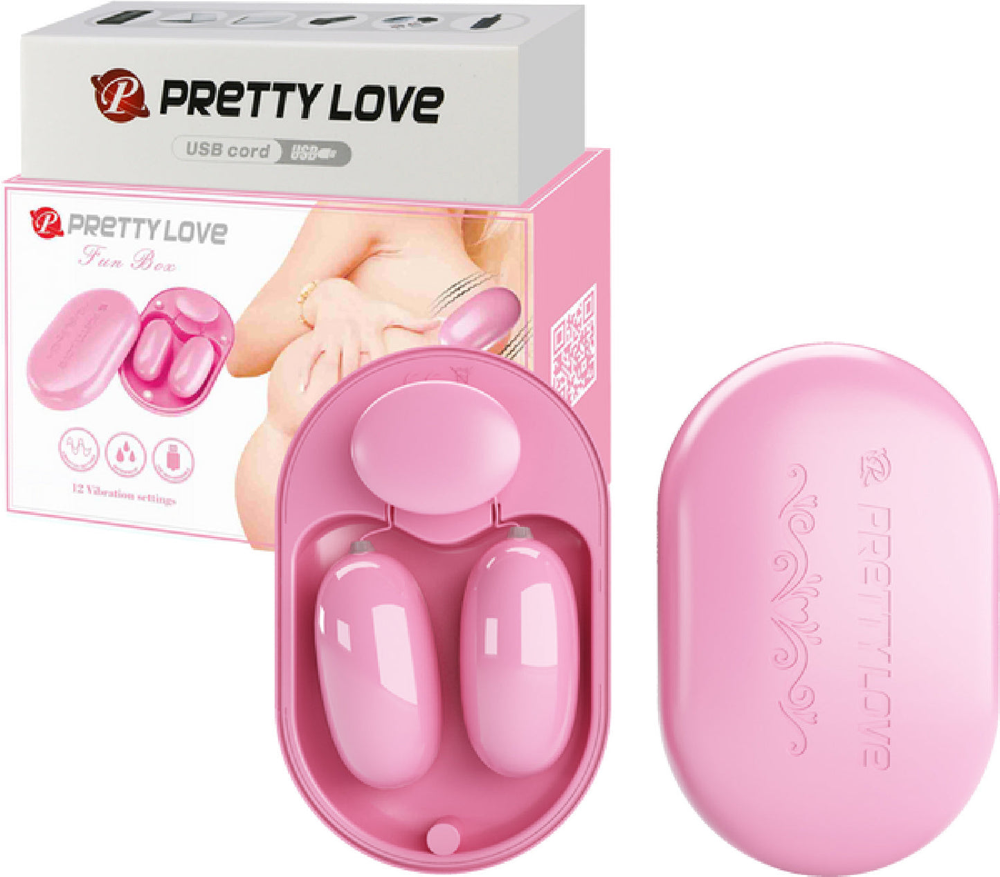 Dual Vibrating Bullet Fun Box – Rechargeable Waterproof Vibrator with 12 Vibration Settings