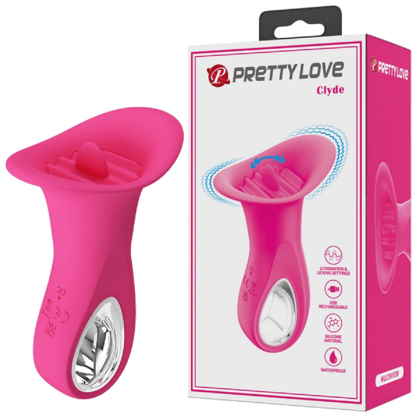 Pretty Love Rechargeable Clyde – 12 Function Oral Vibrator with Vibrating Tongue