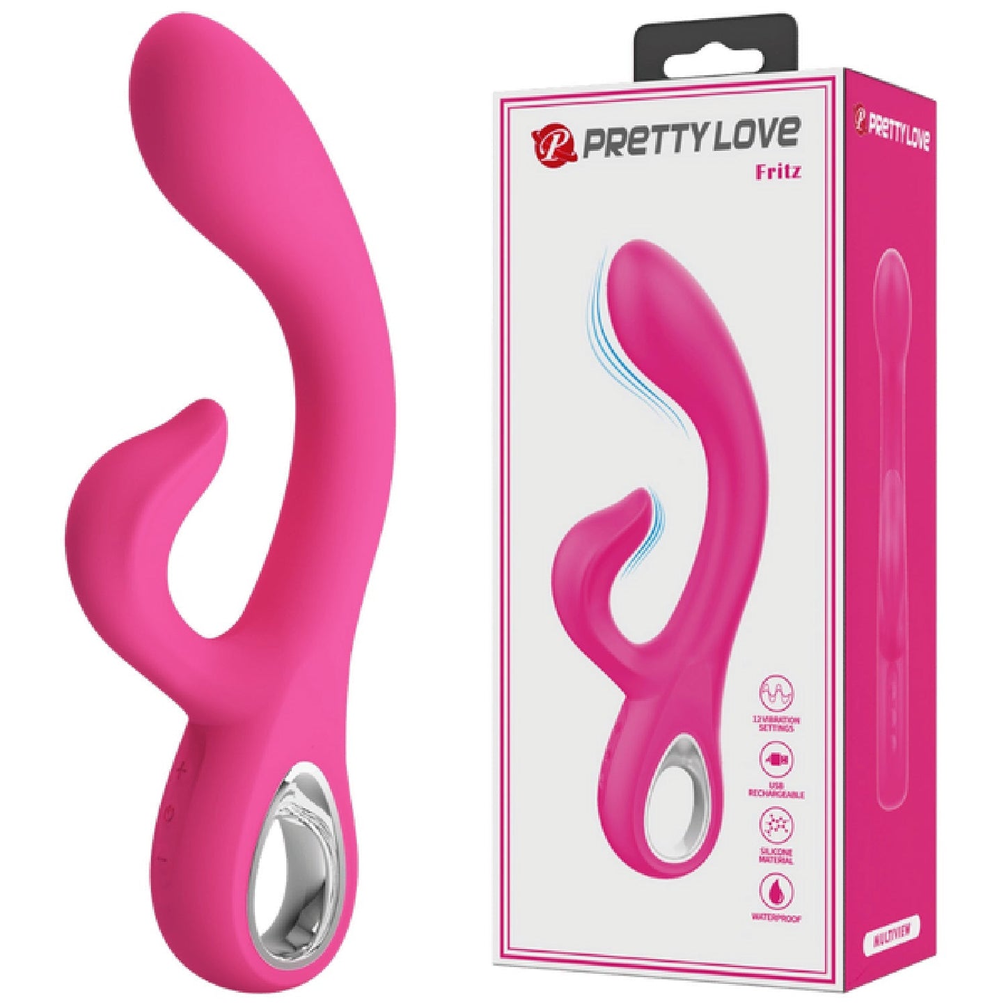 Rechargeable Fritz – Waterproof Silicone Rabbit Vibrator with G-Spot and Clitoral Stimulation