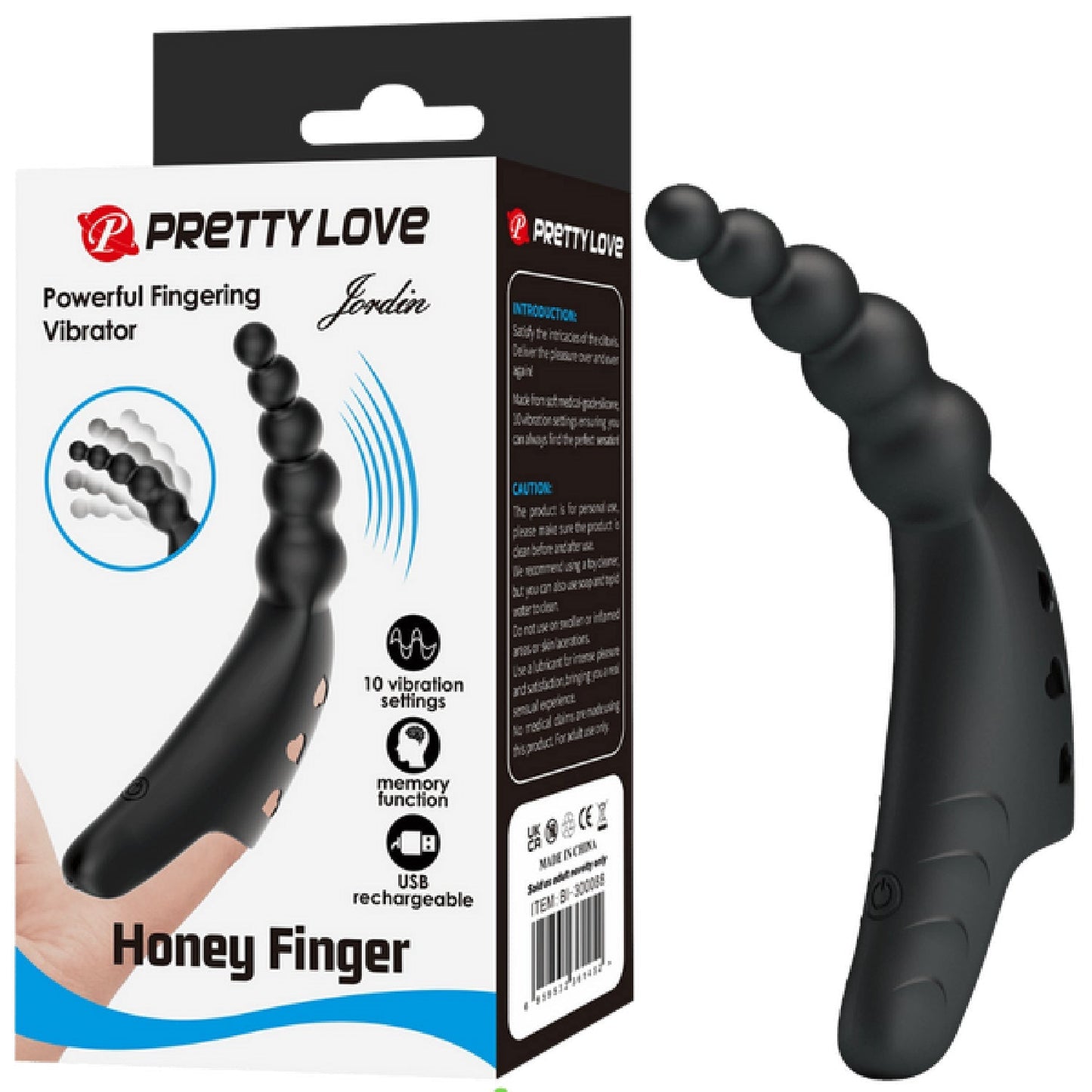 Jordin Honey Finger - Flexible Ribbed G-Spot And Clitoris Stimulating Vibrator With 10 Settings
