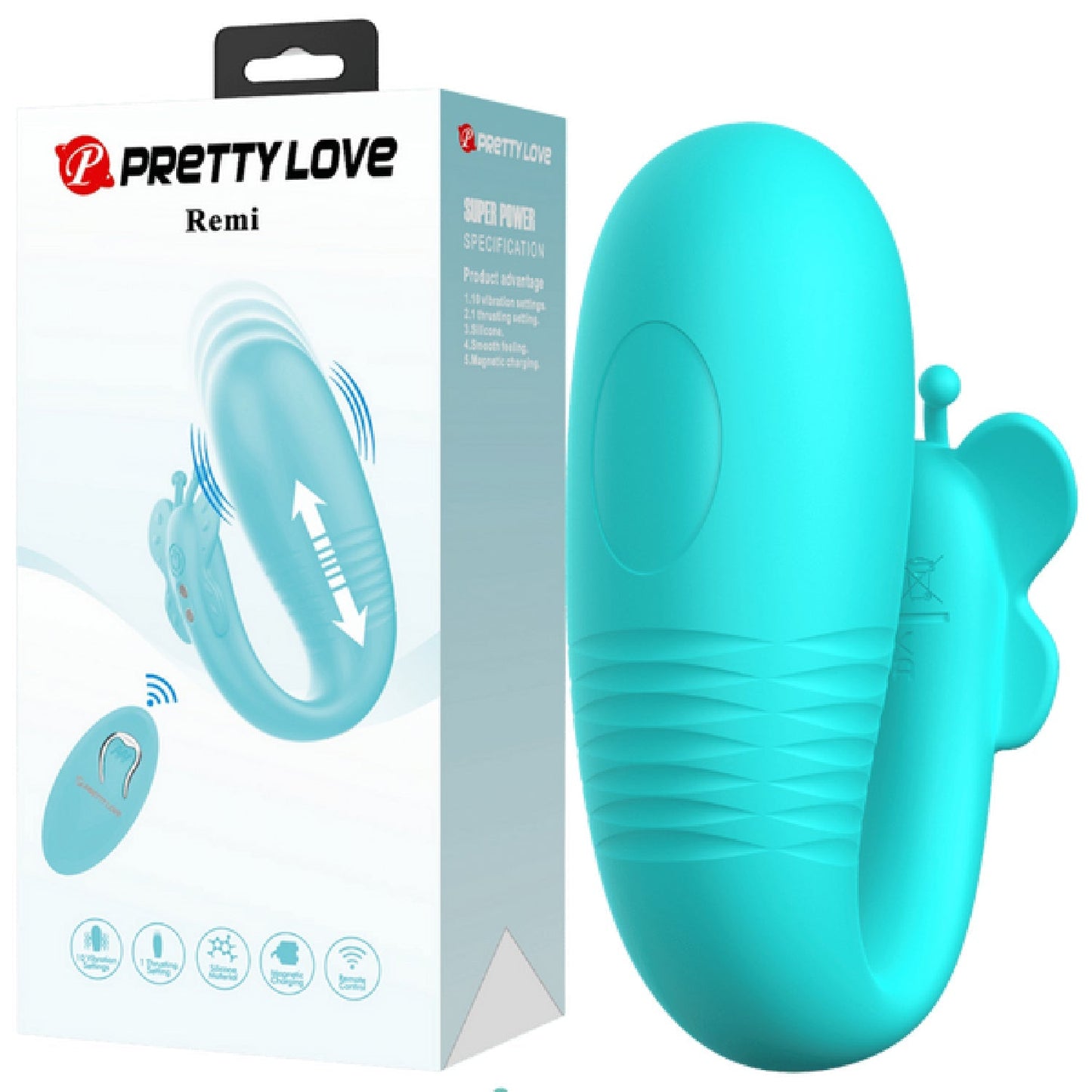 Rechargeable Remote Remi – Remote-Controlled Textured Silicone Vibrator