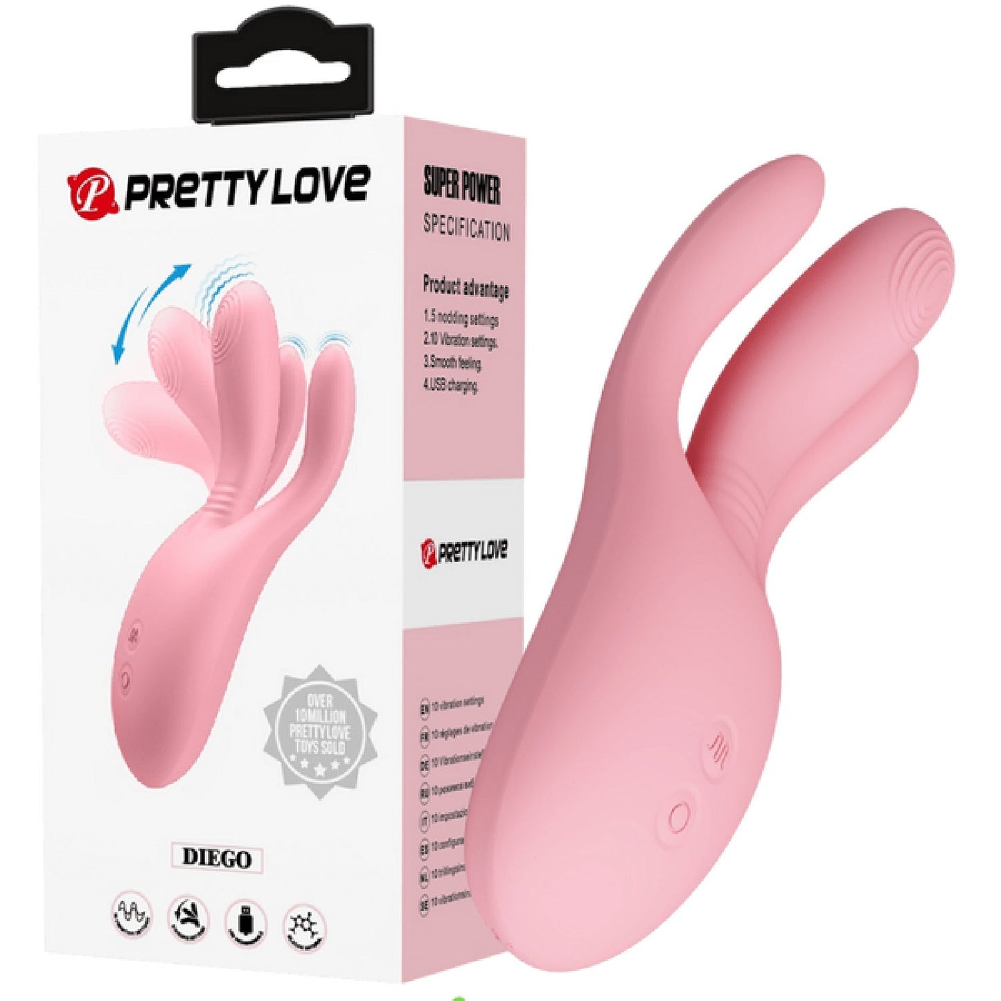 Pretty Love Finger Flicker Diego – Rechargeable Flexible Vibrator with Multiple Settings