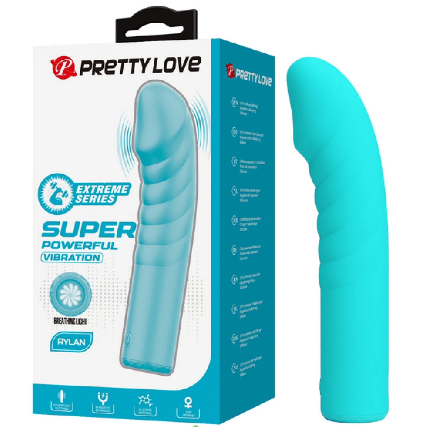 Rylan – Rechargeable, Slim Silicone, 10-Function Breathing Light Design G-Spot Vibrator