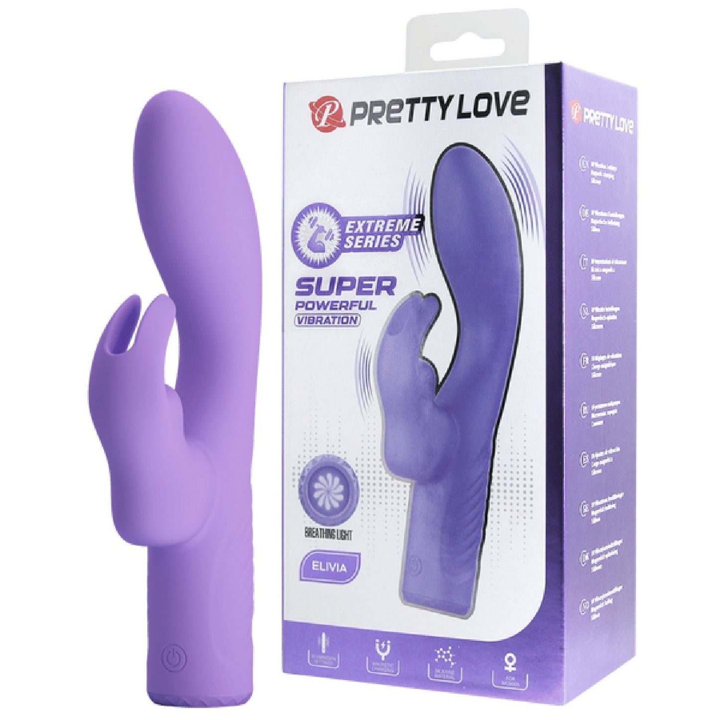 Rechargeable Elivia – 10 Function Silicone G-Spot Vibrator with Breathing Light