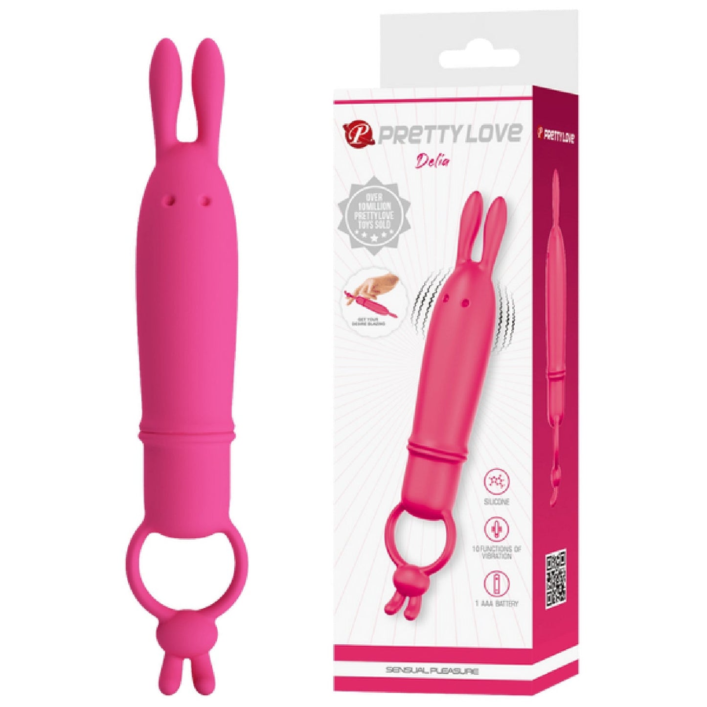 Delia Bunny Finger Vibrator – Silicone 10-Mode Finger Vibrator