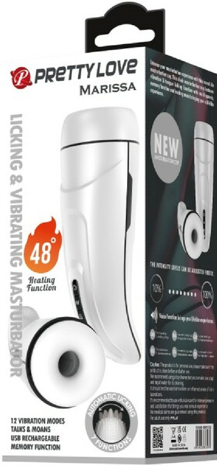 Pretty Love Marissa – Rechargeable Licking and Vibrating Masturbator with 7 Patterns and 12 Intensity Levels