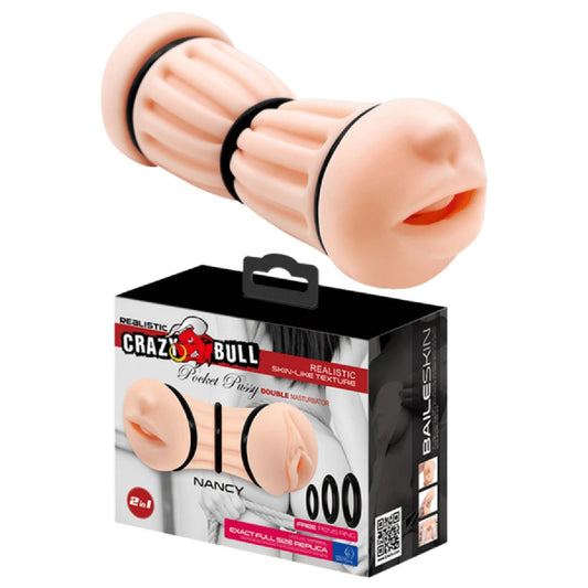Nancy Pocket Pussy – Double Ended Ribbed Masturbator Sleeve