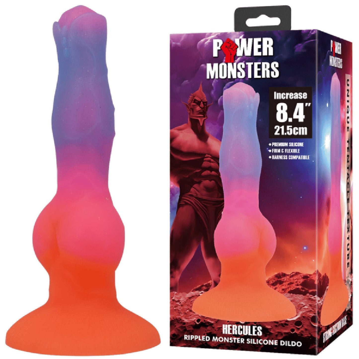 Hercules 8.4 Inch – Sculpted Silicone Vibrator with Suction Base