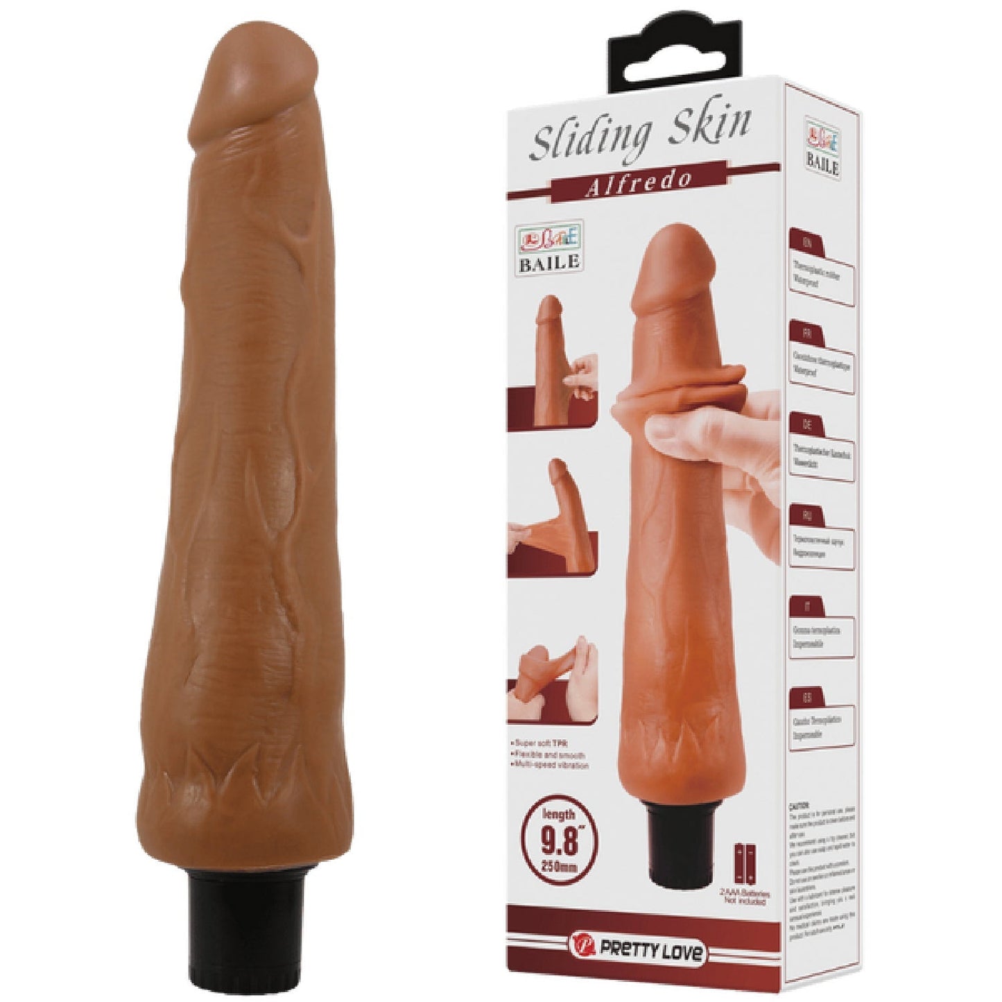 Alfredo Vibrating 9.8 Inch Realistic Dildo – Multi-Speed Vibrator