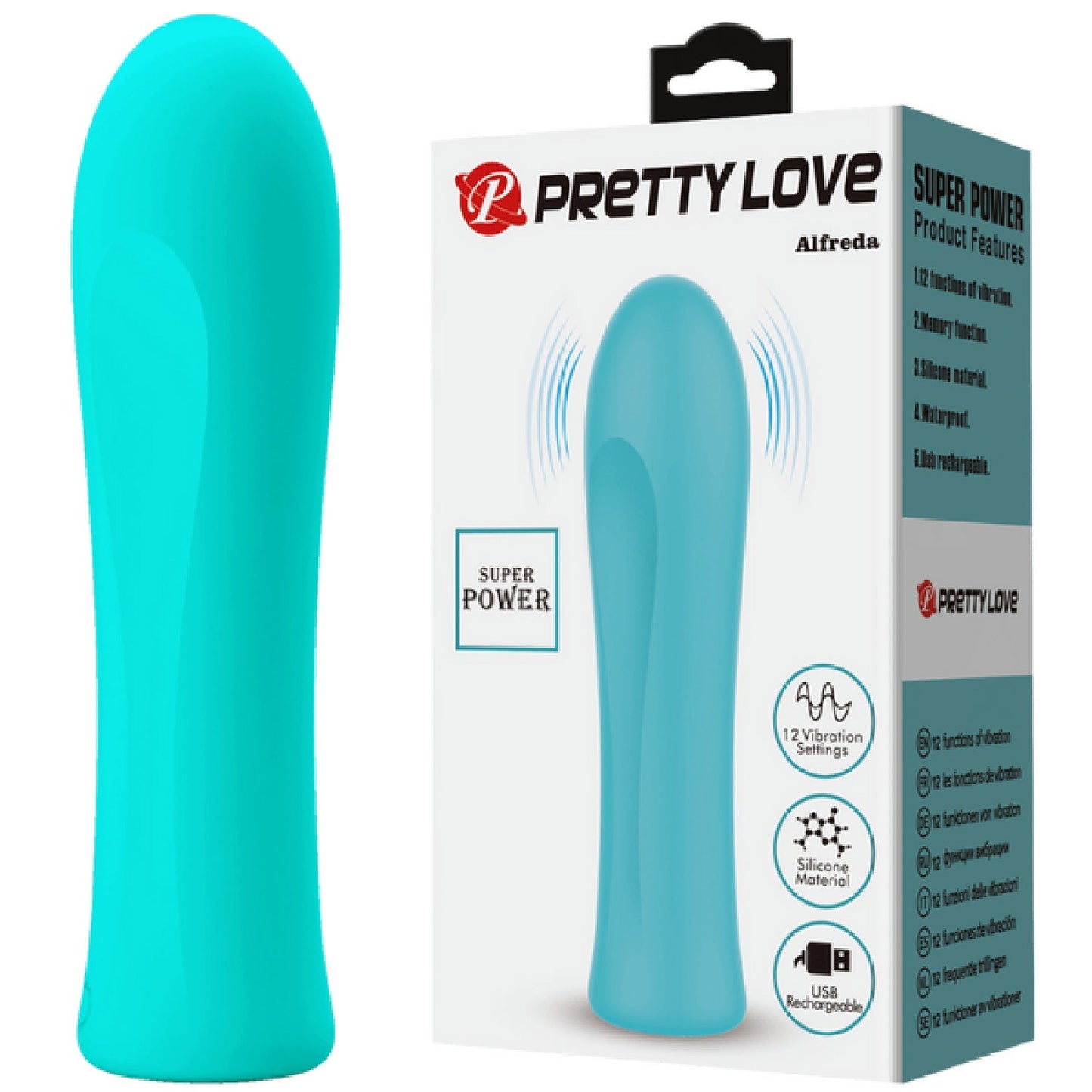 Pretty Love Alfreda Rechargeable Silicone Vibrator – 12-Speed Compact Vibrator