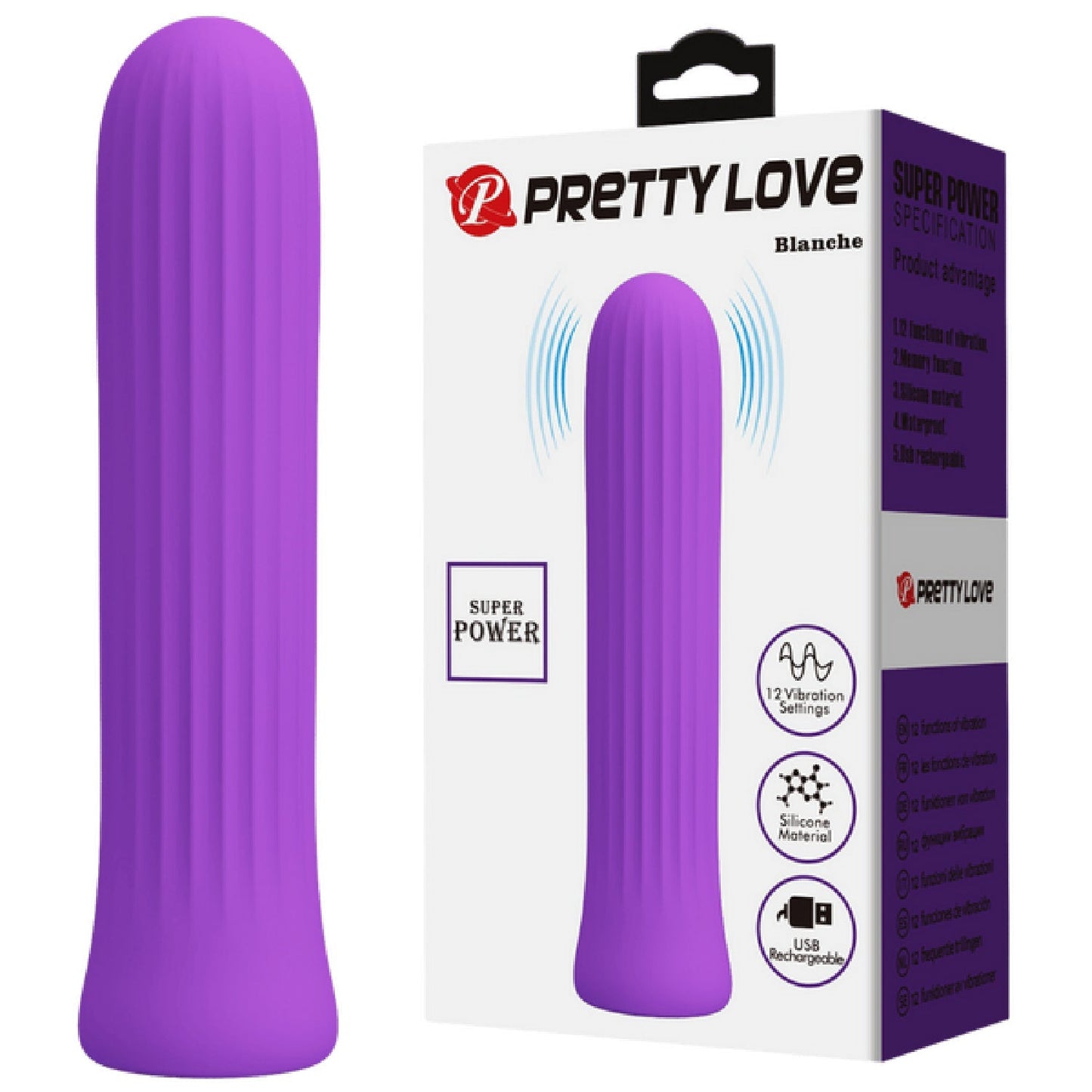 Pretty Love Rechargeable Silicone Vibrator – 12 Vibration Speeds Rechargeable Vibrator