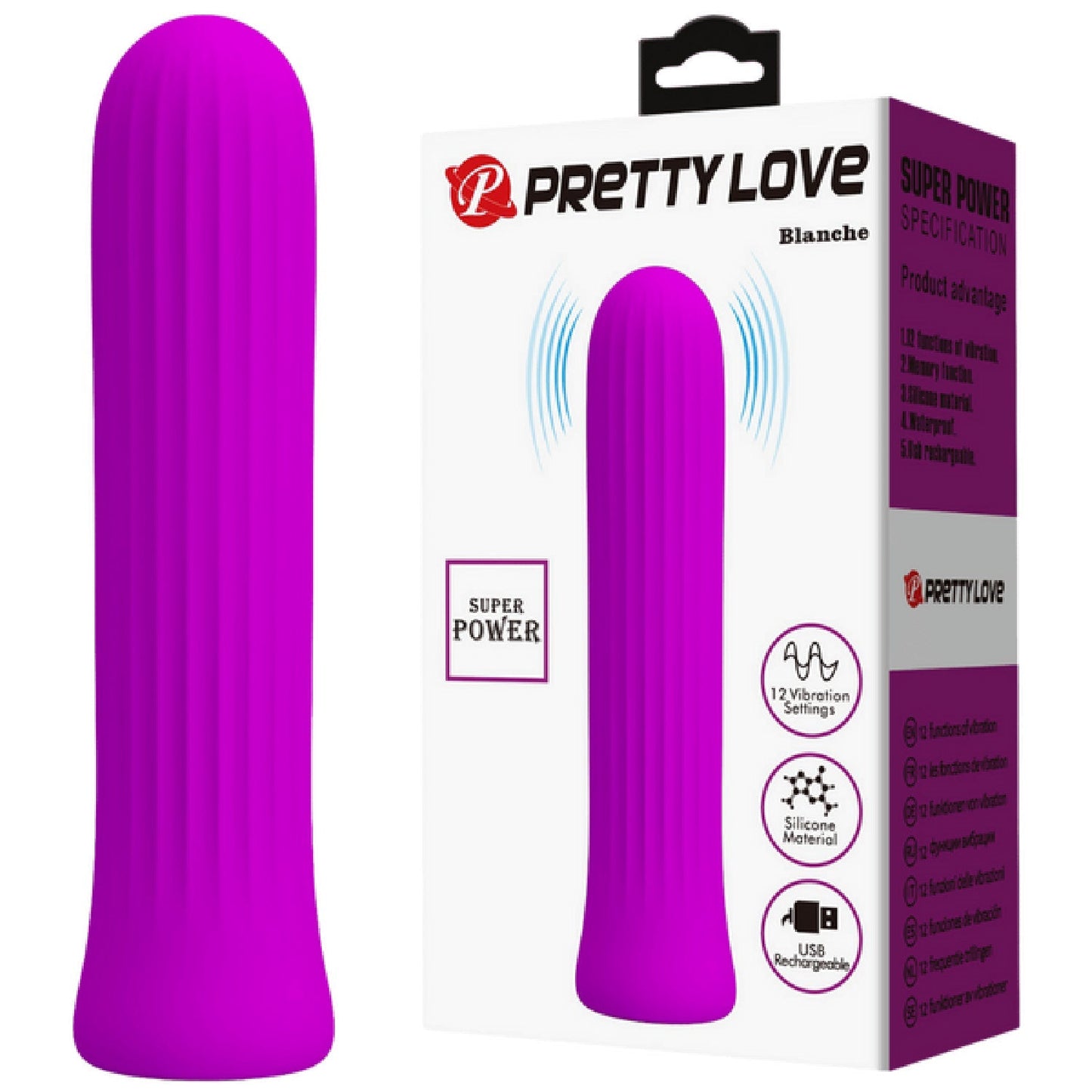 Pretty Love Rechargeable Silicone Vibrator – 12 Vibration Speeds Rechargeable Vibrator