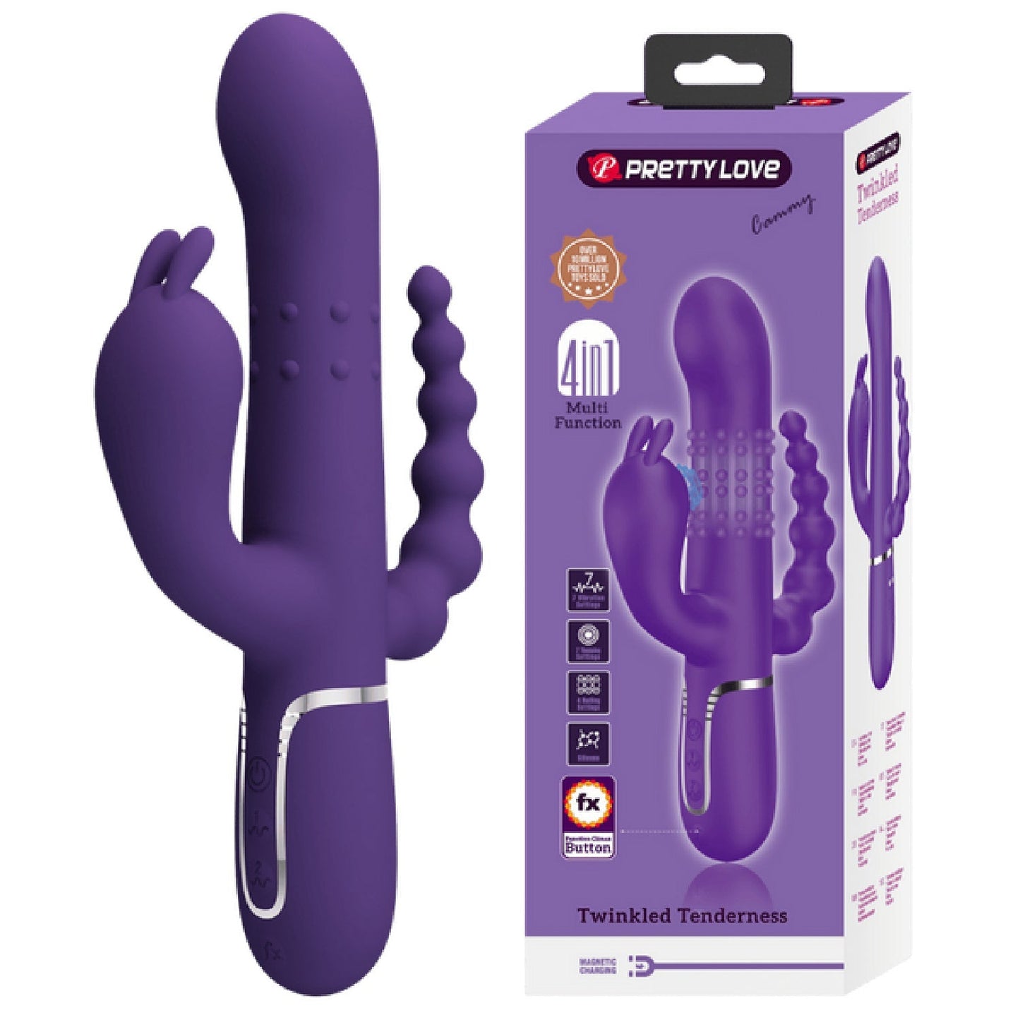 Pretty Love Cammy 4-in-1 – Multi-Function Rabbit Vibrator with Anal Stimulator
