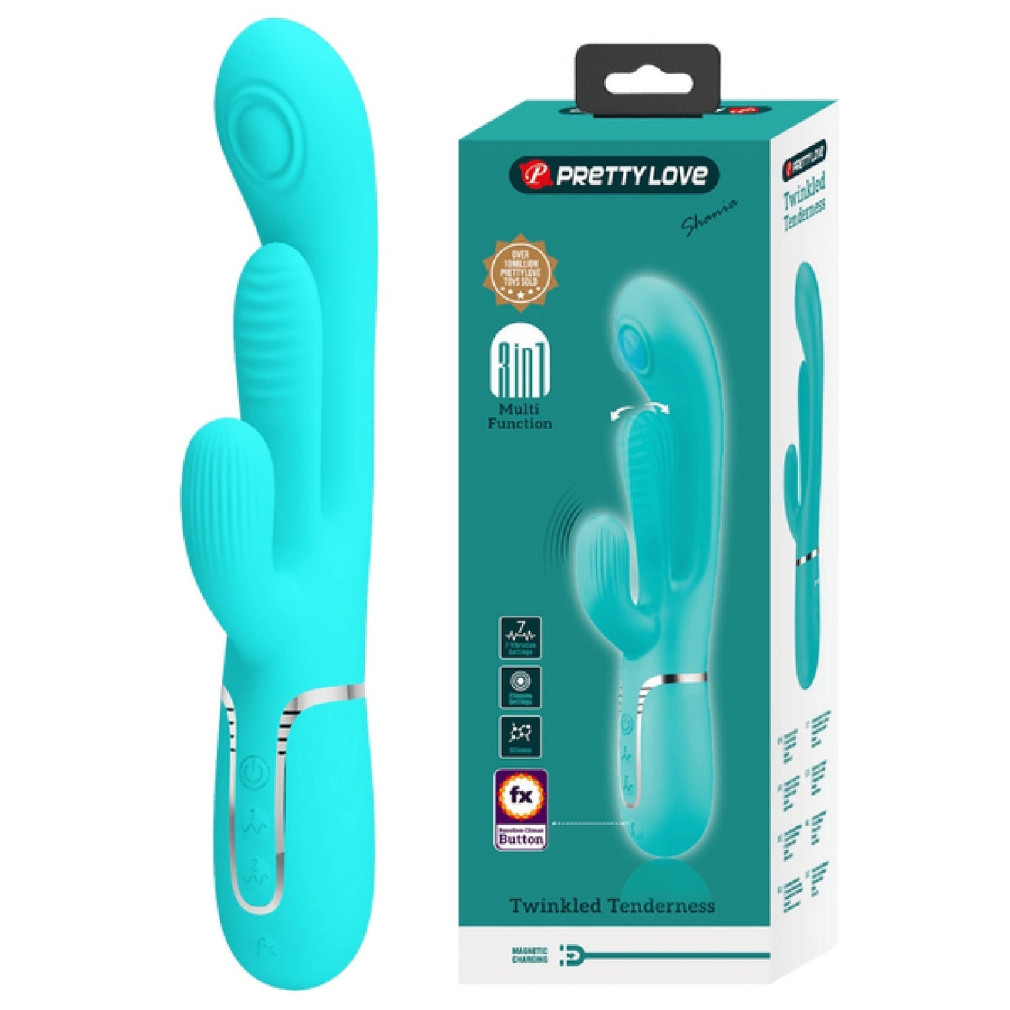 Shania 4in1 Multi-Function Rabbit Vibrator – Velvet Silicone 7 Vibration Settings