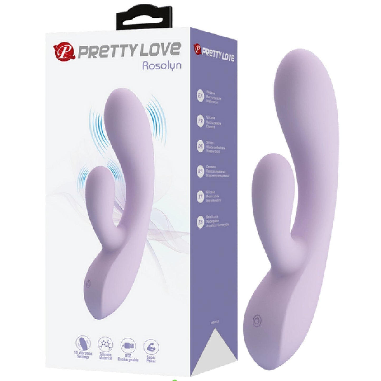 Rosolyn – Rechargeable, Flexible Liquid Silicone G-Spot Rabbit Vibrator with 10 Vibration Modes
