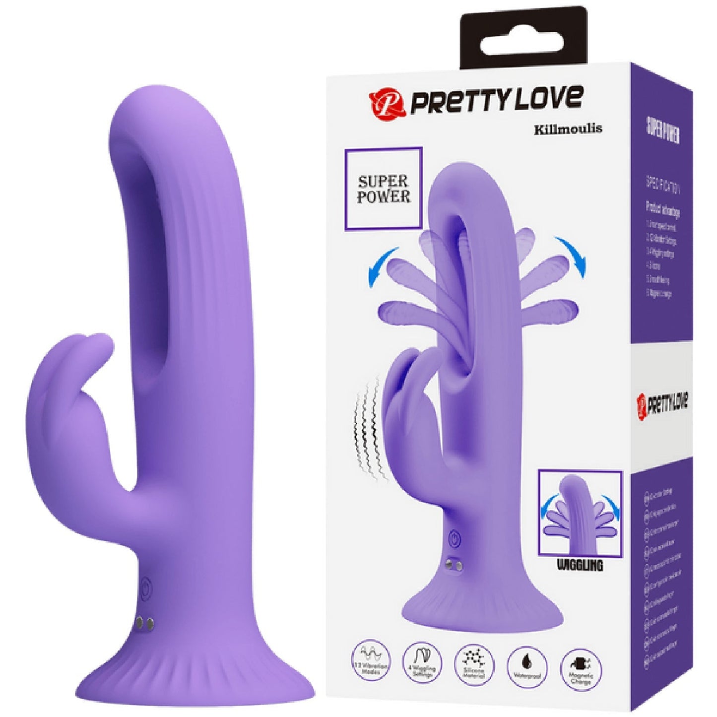 Killmoulis Vibrating Wiggling Rabbit Vibrator – 4 Settings 12 Vibration Modes Rabbit Vibrator