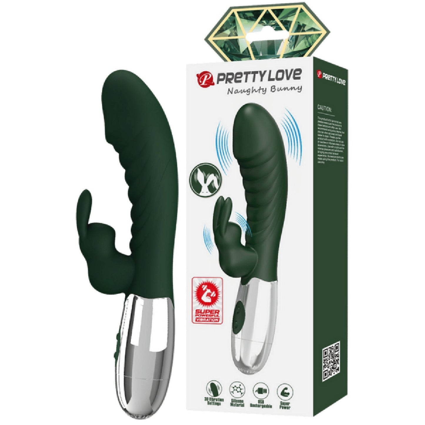 Rechargeable Naughty Bunny – Dual-Motor Silicone G-Spot and Clitoral Vibrator