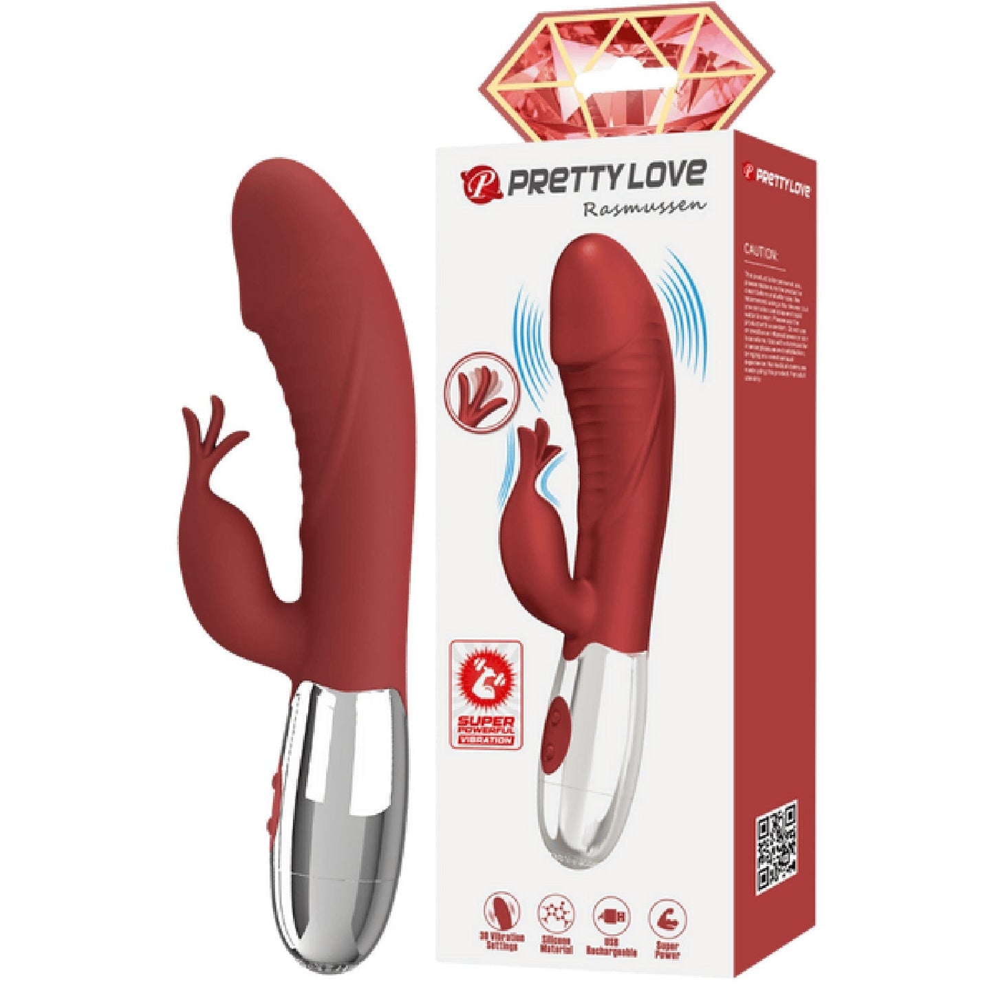 Rasmussen Rechargeable Dual-Motor Silky Silicone G-Spot and Clitoral Vibrator