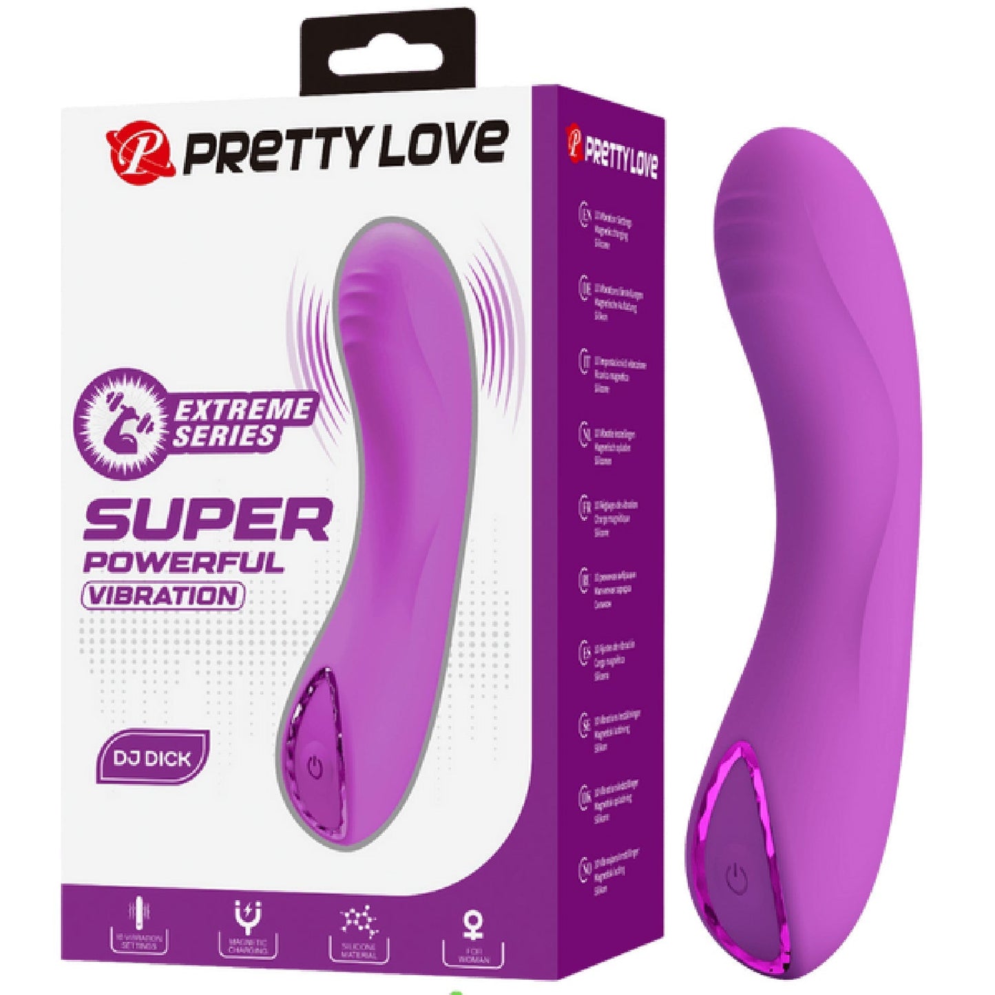 Rechargeable DJ Dick – Slim Silicone Vibrator with 10 Powerful Vibration Modes