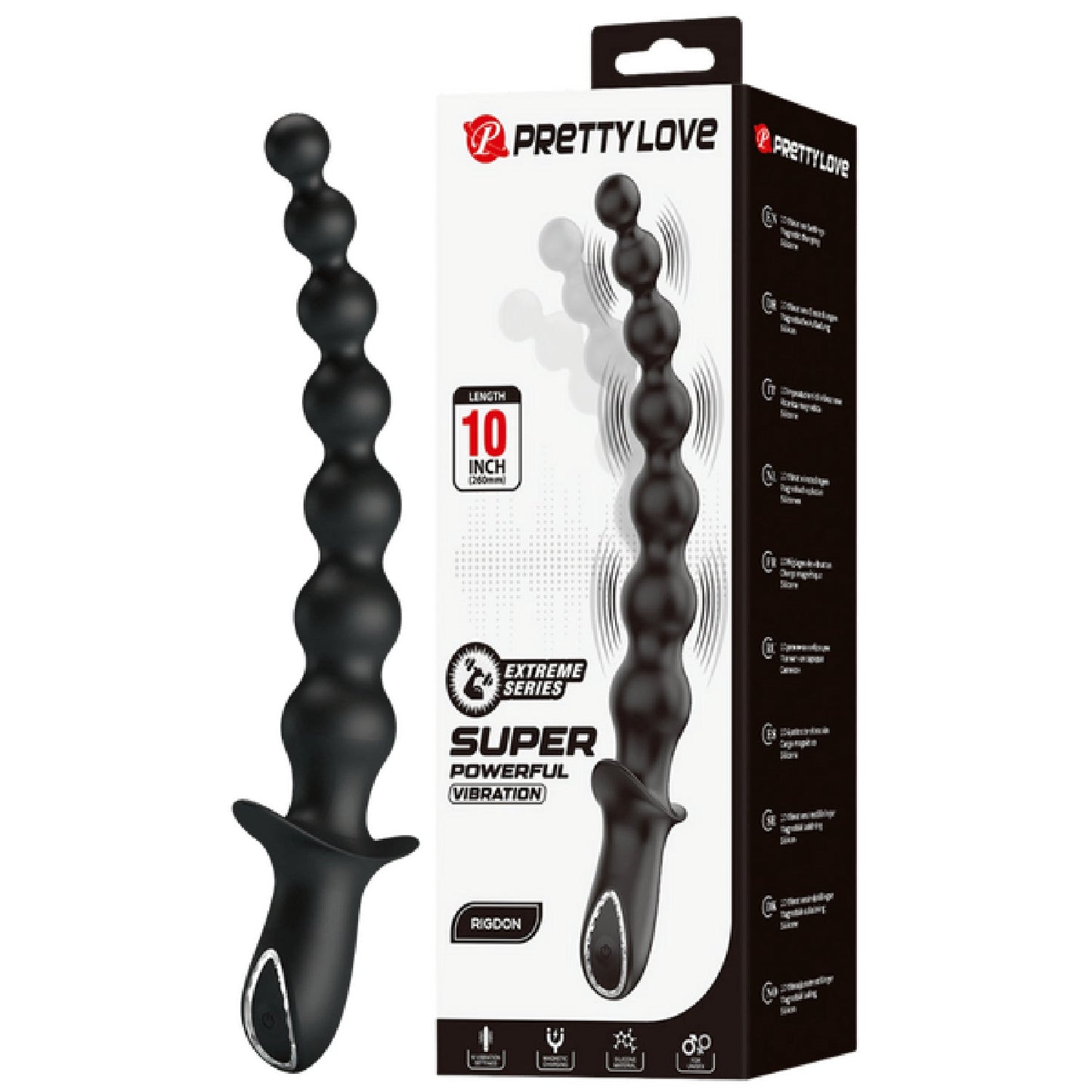 Rigdon – Rechargeable 10-Function Vibrating Bullet Anal Toy with Smooth Silicone Finish