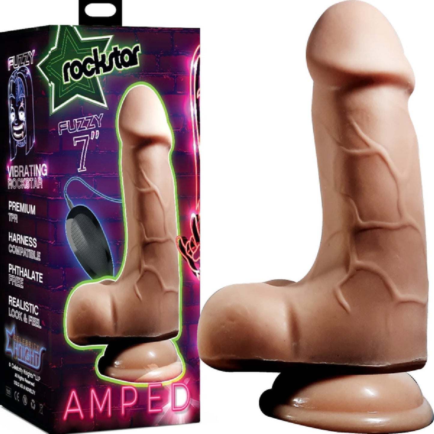 Fuzzy 7" Vibrating Dildo (Flesh)