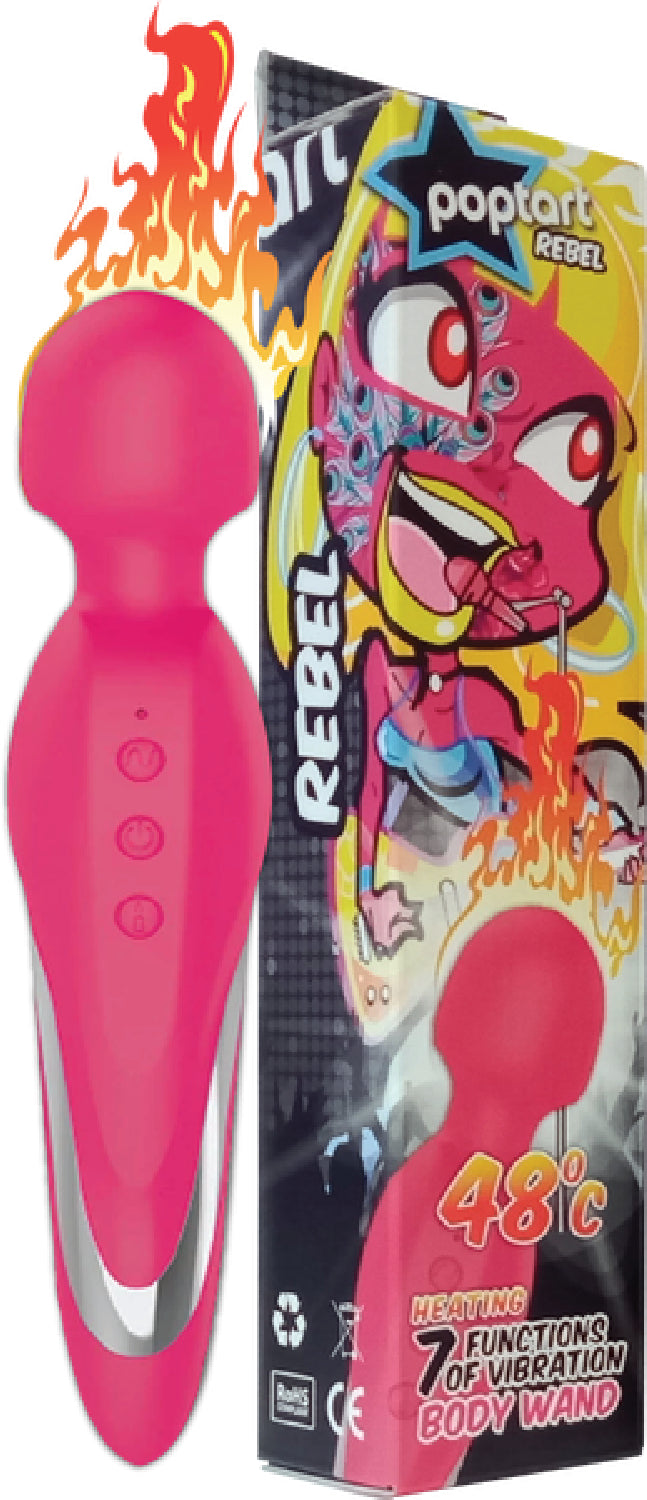 Rebel Warming Body Wand (Pink) – Rechargeable Silicone 7-Function Heating Vibrator