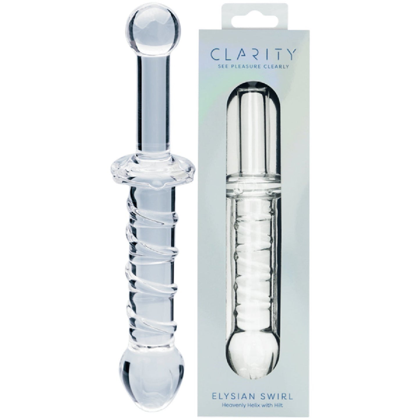 Elysian Swirl – Handblown Borosilicate Glass 5.6 Inch Dildo