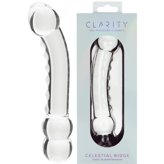 Celestial Ridge – 6.4 Inch Double-Ended Borosilicate Glass Dildo with Sculpted Ridges