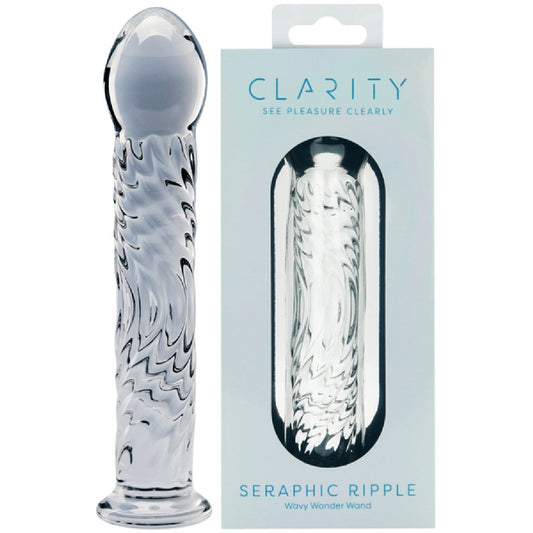 Seraphic Ripple – Handblown 6.2 Inch Textured Glass Dildo > Glass > Dildos