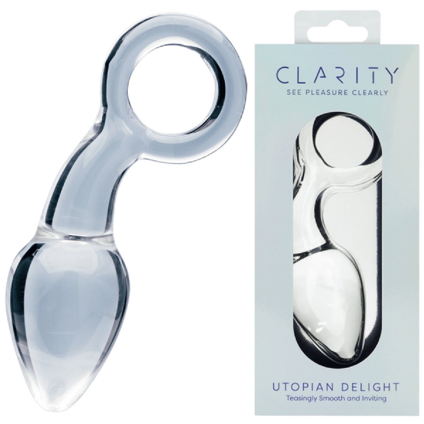 Clarity Utopian Delight – 3.5 Inch Handcrafted Borosilicate Glass Butt Plug