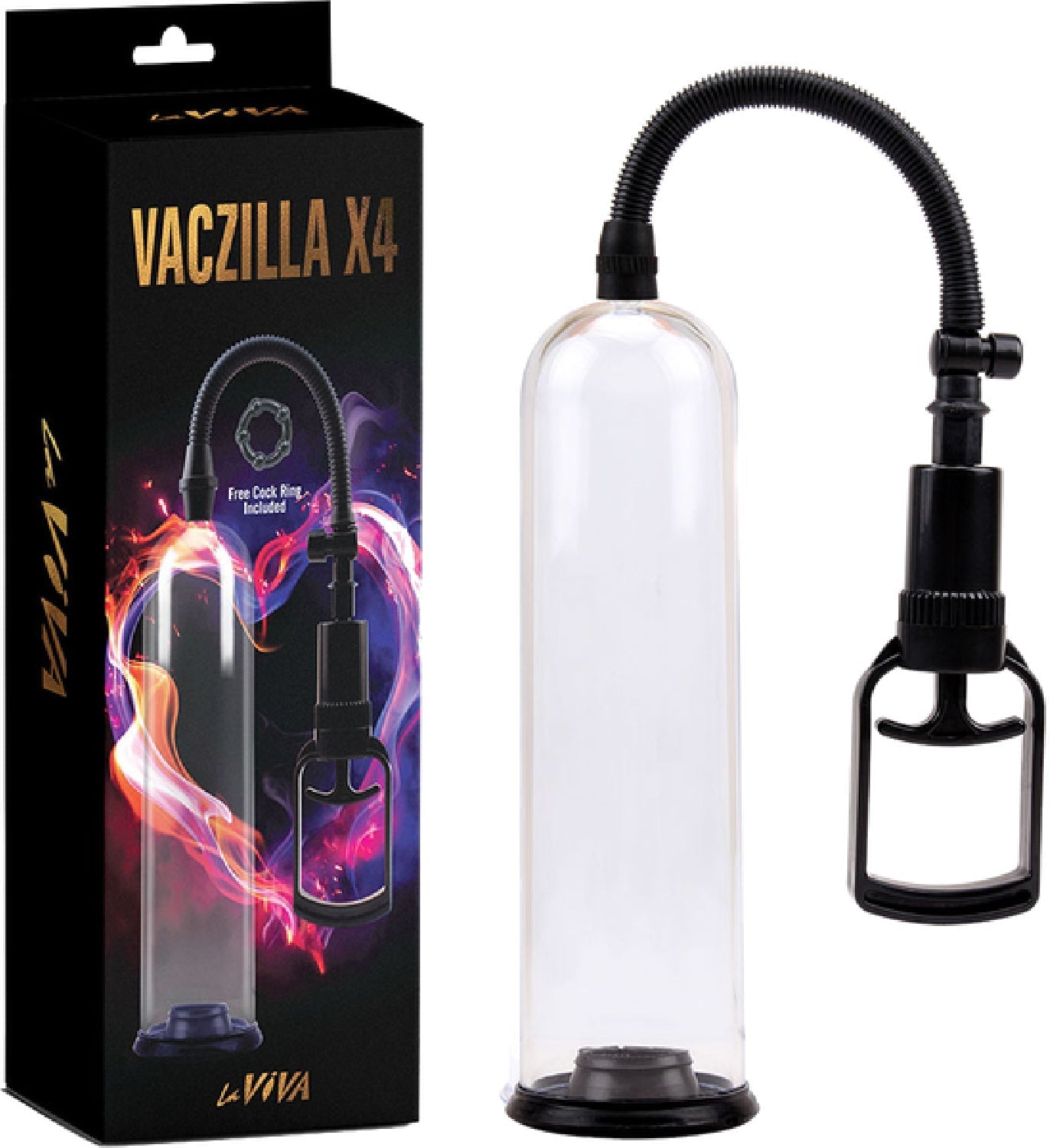 Vaczilla X4 Powerful And Efficient Safe Quick Release Penis Pump With 7 Inch TPR Sleeve And ABS Plastic Cylinder