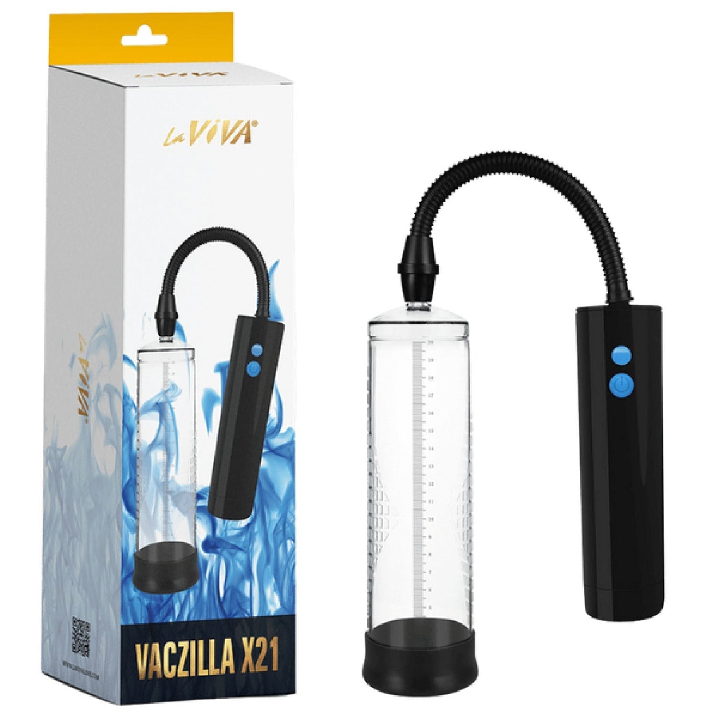 Vaczilla X21 (Black) – USB Rechargeable 3-Speed Cylinder Pump With Silicone Sleeve and Penis Ring